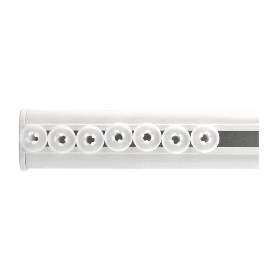 Barre tringle pour rideau de douche ou baignoire extensible sans perçage en Alu SURPRISE 75-125cm Blanc Spirella