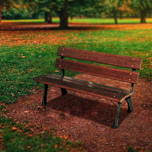 Hyde Park Junior - Panchina da giardino in legno impregnato e ghisa. Panca per esterno 2 posti. 122x60xH72 cm