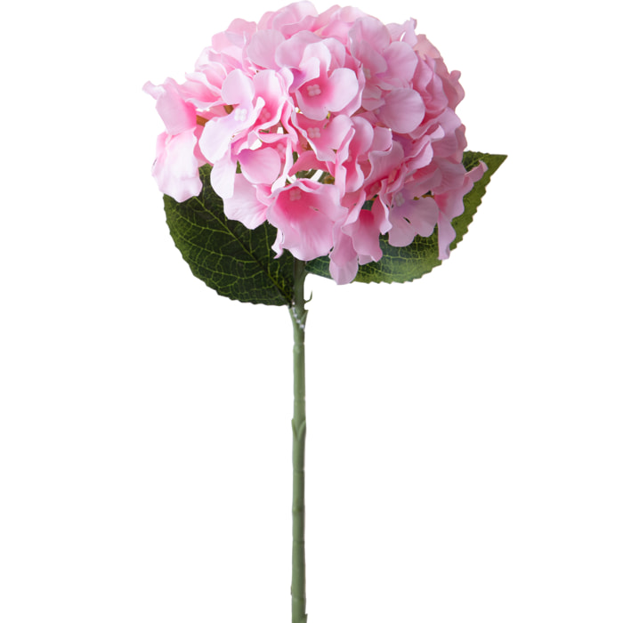 Ortensia Sing. 45 Cm - Pezzi 12 - 15X45X15cm - Colore: Rosa - Bianchi Dino - Fiori Artificiali