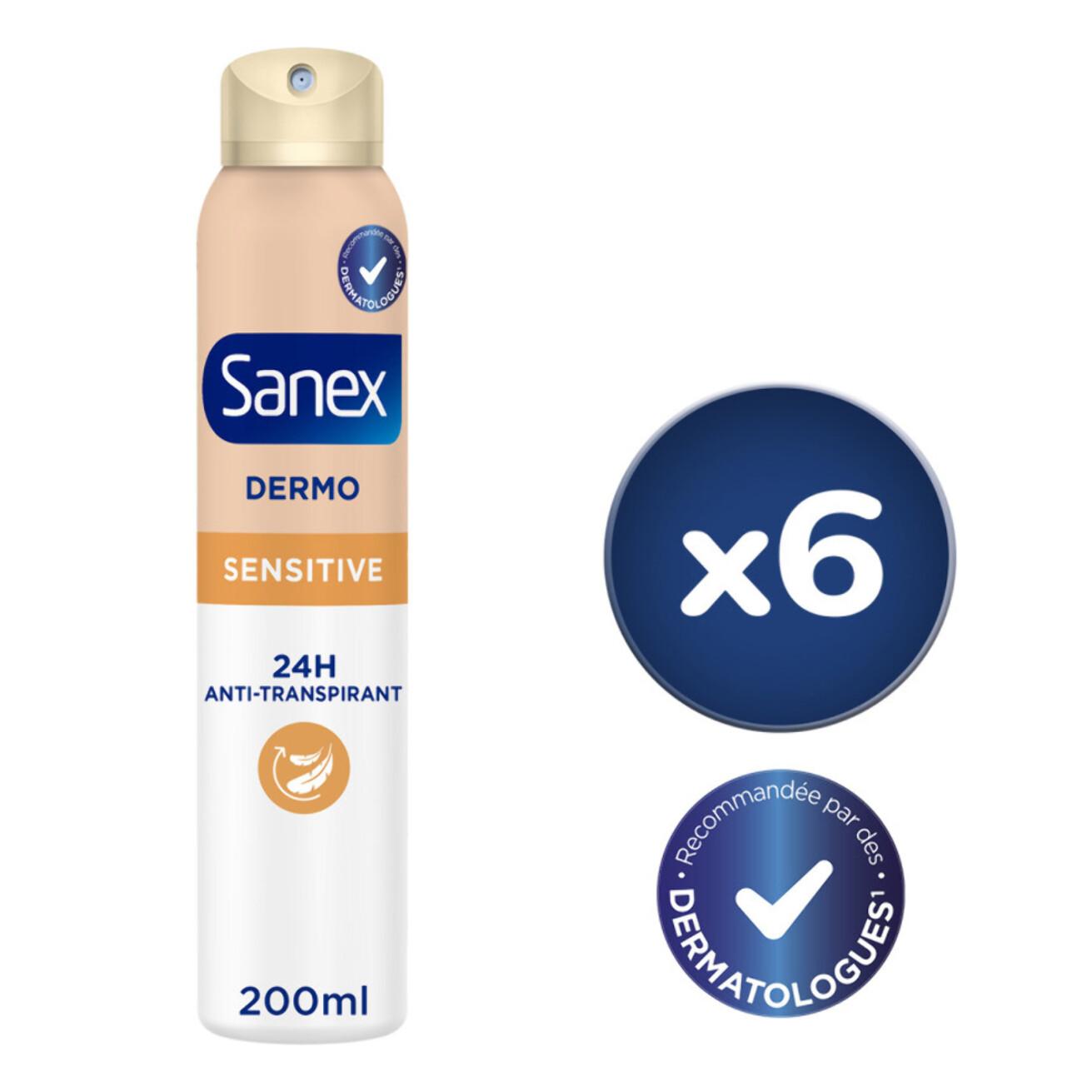 Pack de 6 - Déodorant Sanex sensitive spray - 200ml