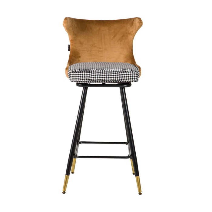 Taburete Bar Velvet Amarillo Clinton 46x53x105 Cm