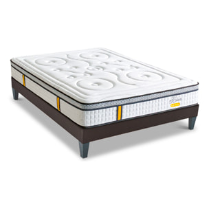 Ensemble Matelas Reina 2.0 & Sommier KIT15, 26 cm, Ressorts Ensachés et Mémoire de Forme, technologie Tri-Lattes, Soutien Ferme