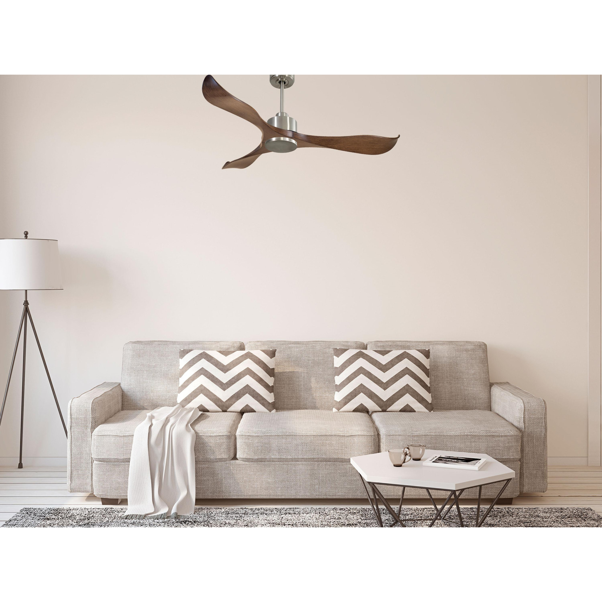 Ventilador de techo Reversible Termostato Wifi Motor DC Techos Inclinados Mando a Distancia Adaptador 2/3 Aspas Hypersilence Memoria ZanzibarD132C0364976 PURLINE