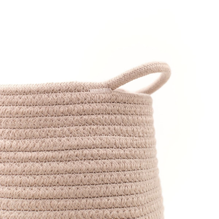 Panier long tressé coton uni LA FACTORY beige