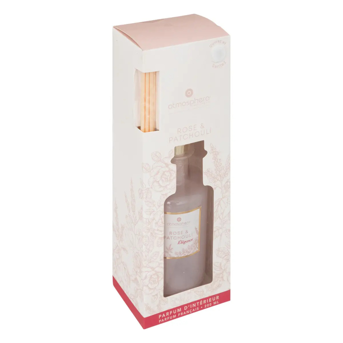 Diffuseur de parfum Maël 200ml verre rose patchouli