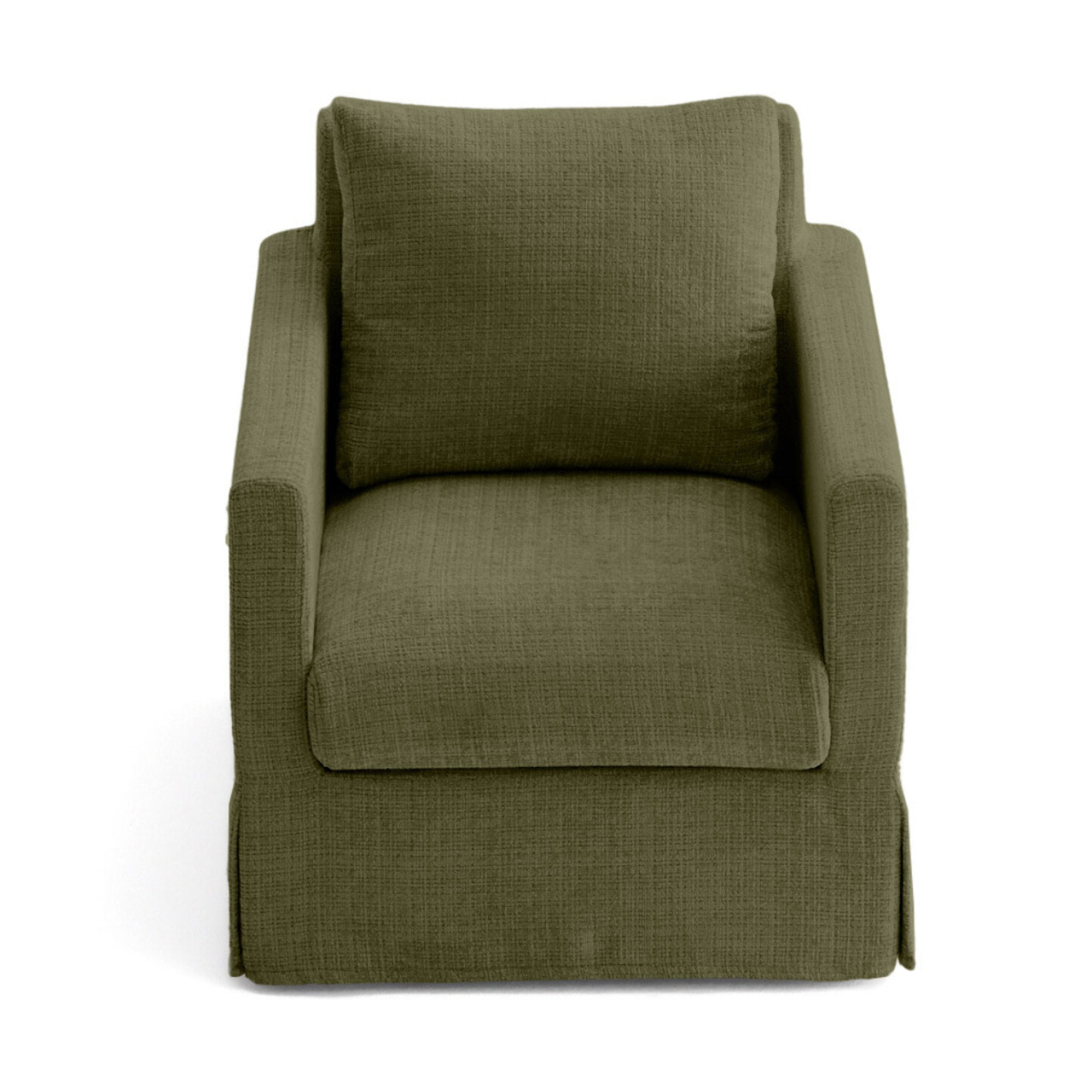 Serena - fauteuil déhoussable en velours texturé - Vert Olive