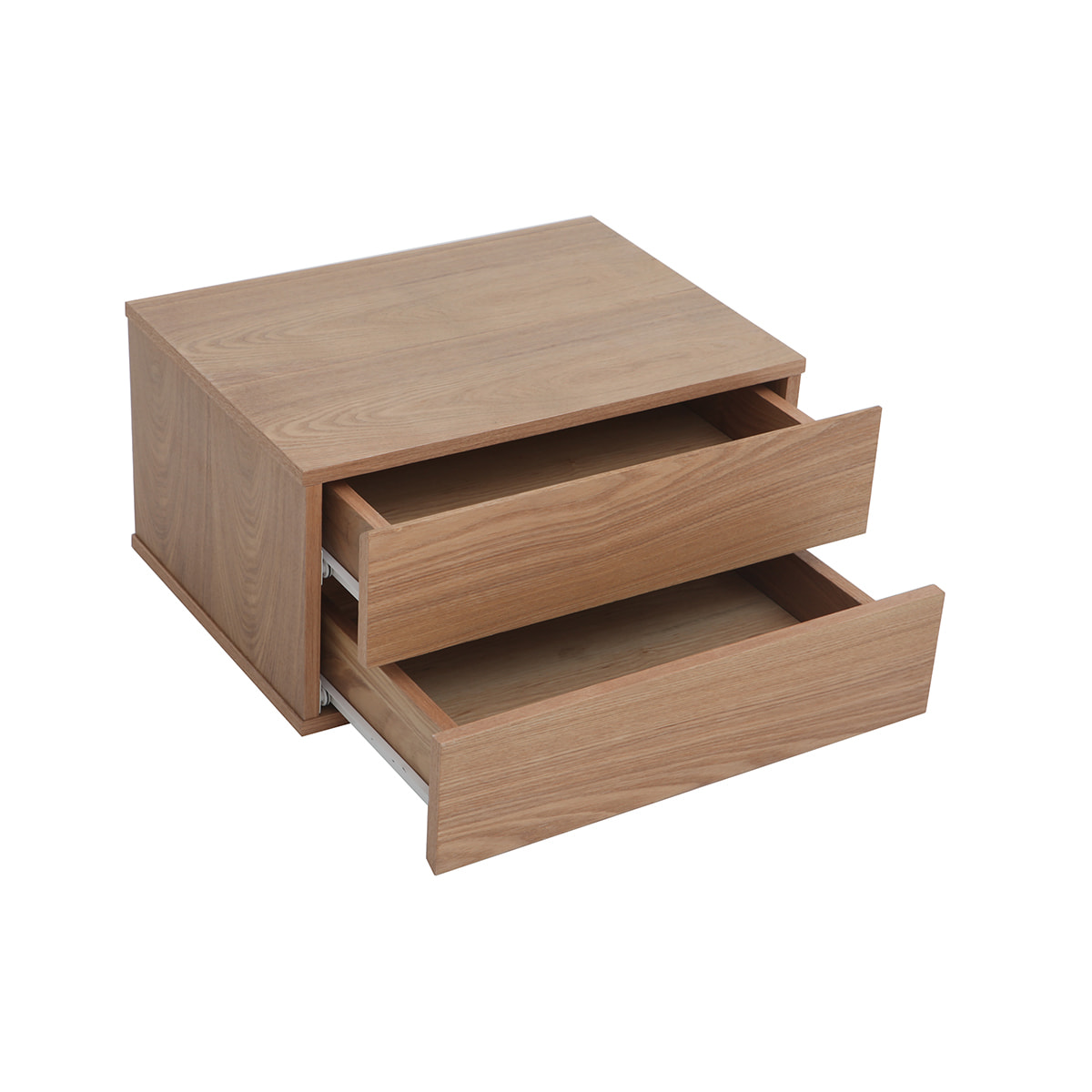 Bureau modulable design avec rangements 2 tiroirs bois clair L140-218 cm MAX