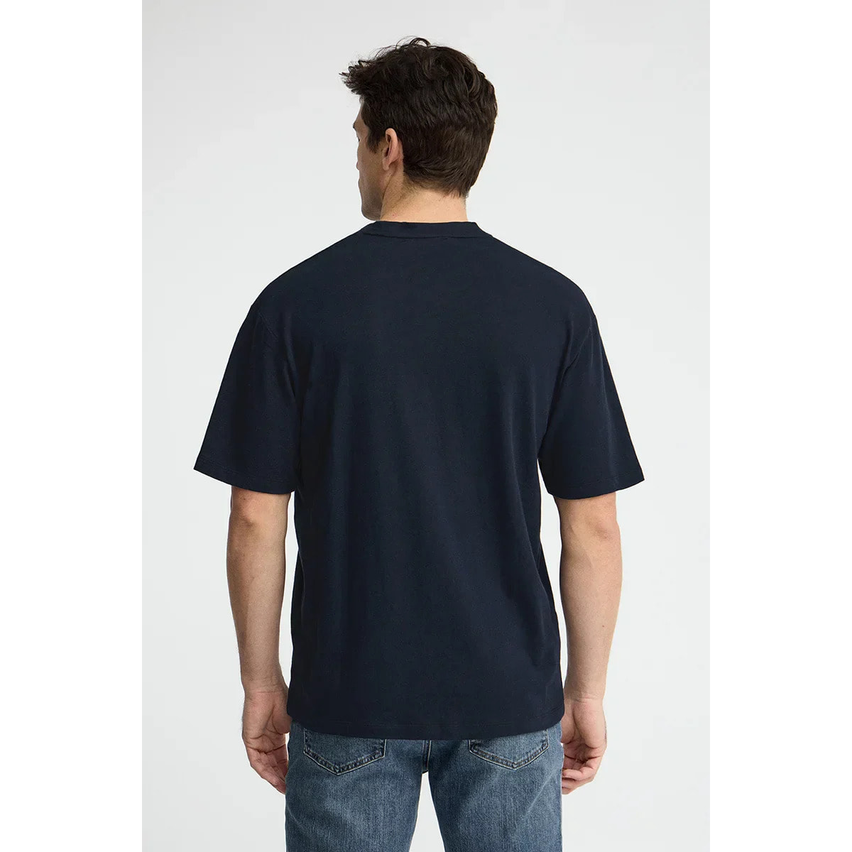 Maglietta cotolino blu marino a maniche corte con logo Polo Club