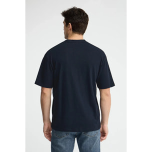 Maglietta cotolino blu marino a maniche corte con logo Polo Club