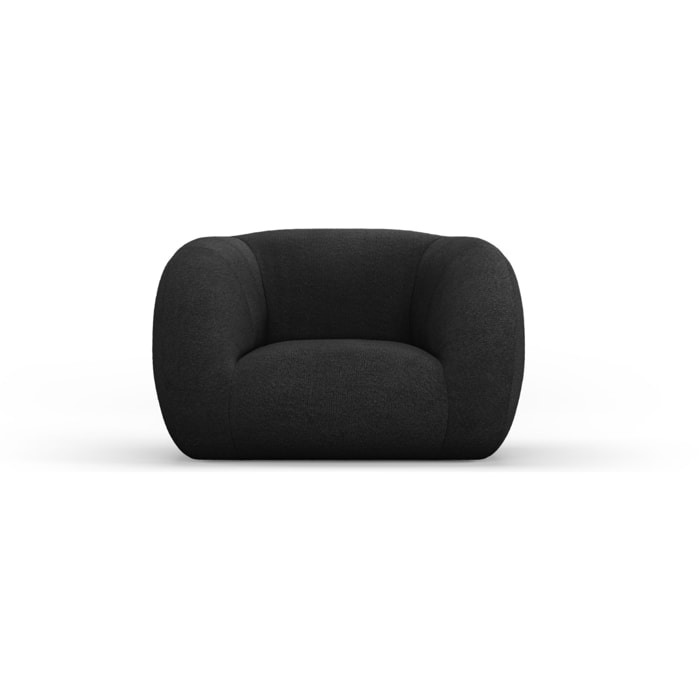 Fauteuil "Essen" en bouclé noir