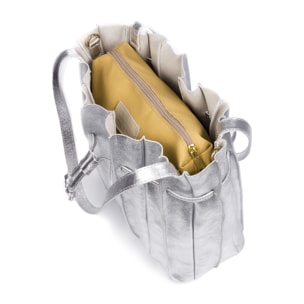 Albiolo borsa a spalla da donna. Pelle scamosciata verniciata autentica.