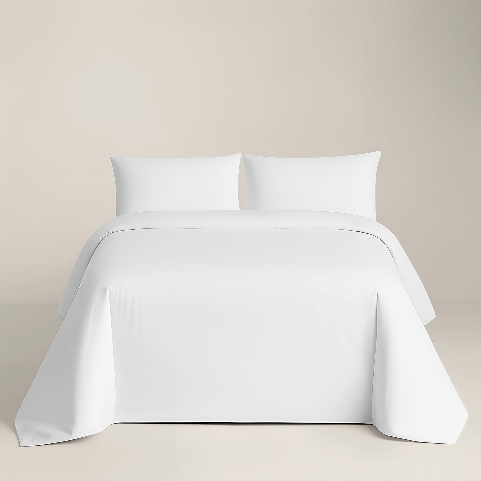 Naturals - Funda Nórdica Lisa - Cierre con botones - 100% Algodón - Incluye 1/2 Fundas de Almohada - Blanco Óptico