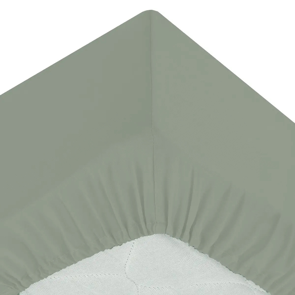 Drap-housse, percale, vert, 90x190 cm