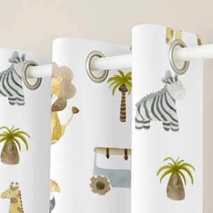 Cool Kids - Cortina Estampada - Con Ojales - 100% Algodón - Serengeti