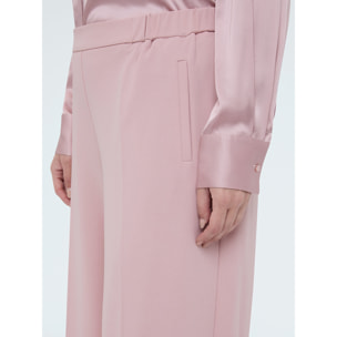 Fiorella Rubino - Pantaloni Wide Leg in tessuto stretch - Rosa