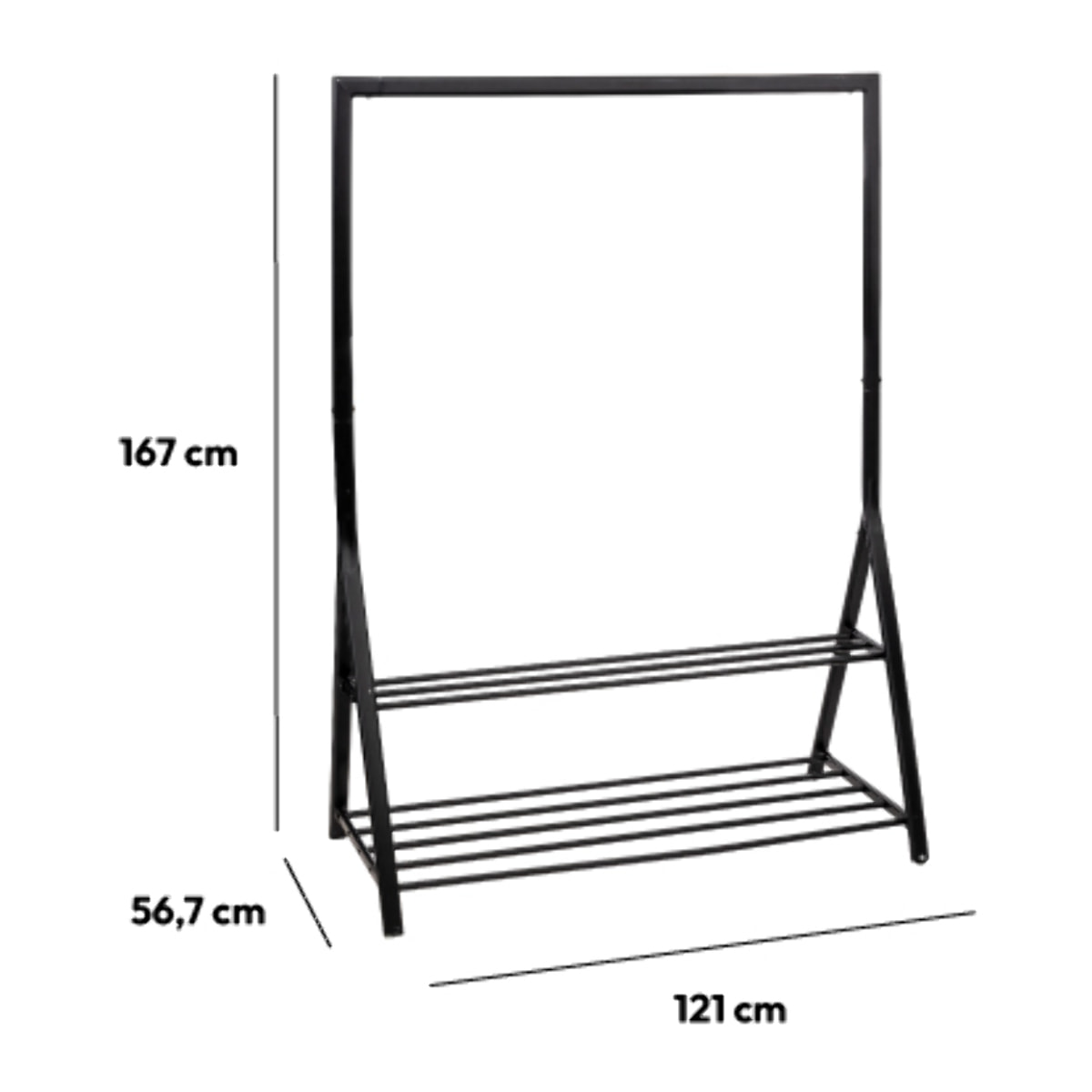 Portant à vêtements 2 niveaux métal "Athéna"