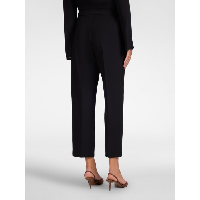 Elena Mirò - Pantaloni chinos in punto milano misto viscosa - Nero