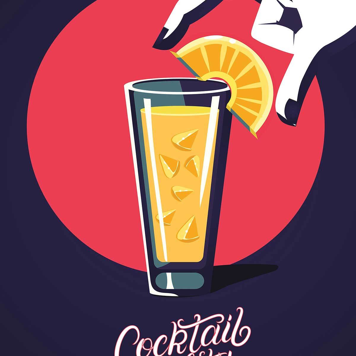 Affiche cuisine Cocktail party Affiche sous cadre noir