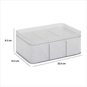 Organisateur "Plastor" 3 compartiments gris 22,5x15,3cm