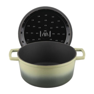Cocotte en fonte ronde 25cm - "Masseiron Olivine"