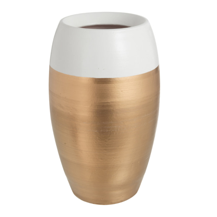 J-Line vase Bord - terre cuite - blanc/or - large - 30.5 cm de hauteur