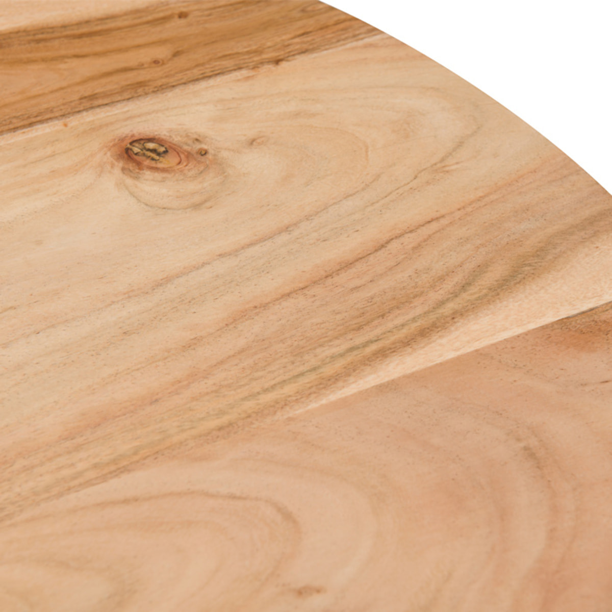 Table ronde 2 personnes en acacia et pieds en métal  D80 cm - Modasa