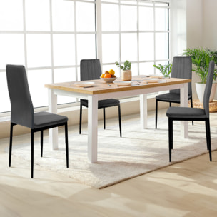 Chaises Jade en velours et pieds noirs - Gris anthracite