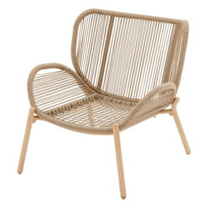 Fauteuil de salon de jardin "Meloane" beige acier et polyester