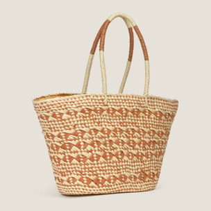 Bolso de playa mimbre Zandra color naranja