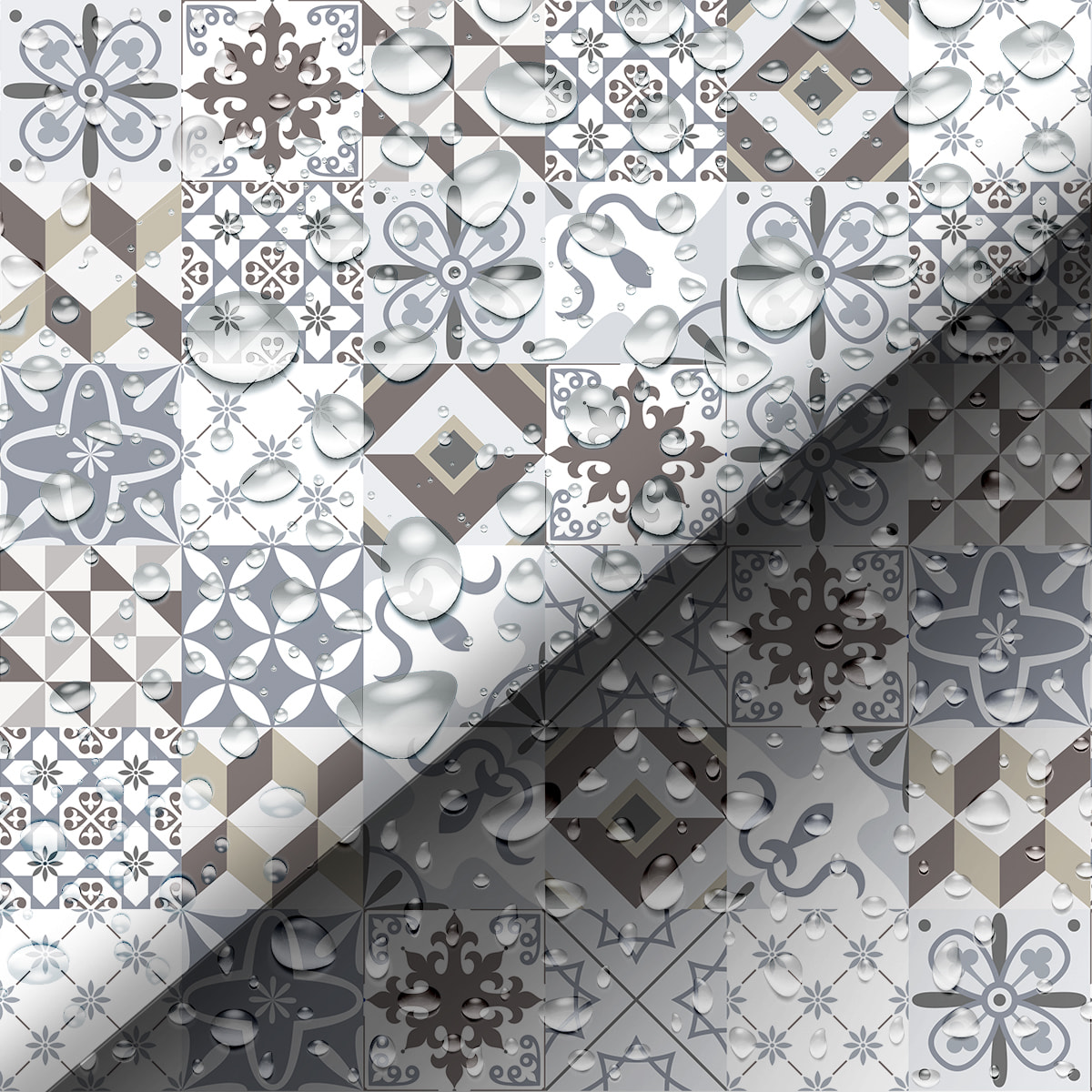 Sticker crédence adhésive - CARRELAGES TOLOMEO - 60x200cm