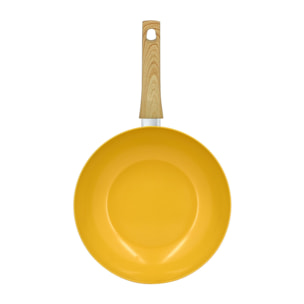 Wok en revêtement céramique 28cm jaune - tous feux COLORAMA