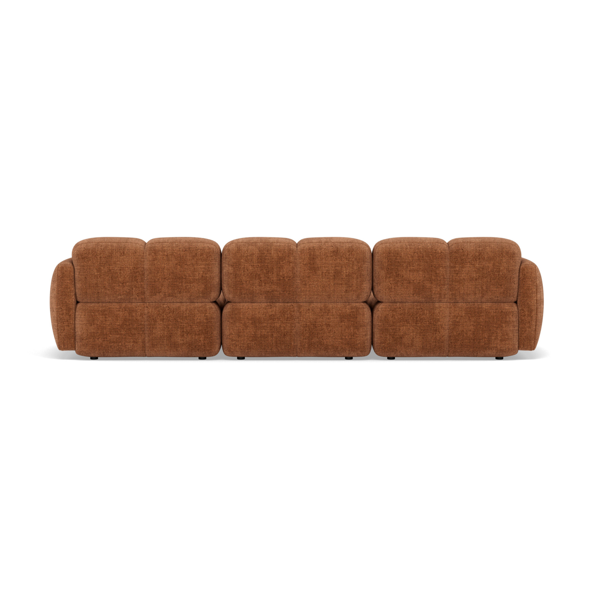 Grace - canapé modulable d'angle réversible 4 places en velours texturé - Rouille