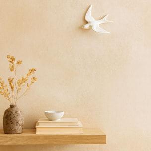 Déco murale hirondelle en Résine - Blanc