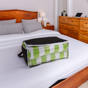 Well home bolsa de almacenamiento transparente 45x30x20cm color negro con ribetes blancos