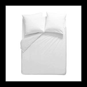 Housse de couette percale de coton uni gris Olana platine