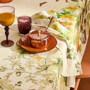 Serviette lin & coton lavé 190 g/m² imprimé beige orange Delices d'automne potiron