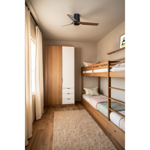 MINI PUNT TUB S Ventilateur de plafond noir/noyer TUYA