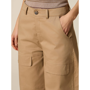 Oltre - Pantalones cargo mezcla de algodón - Beige
