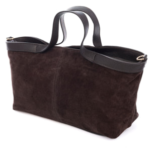 Bassignana Bolso Tote Mujer. Piel auténtica Gamuza con detalles Dollaro.