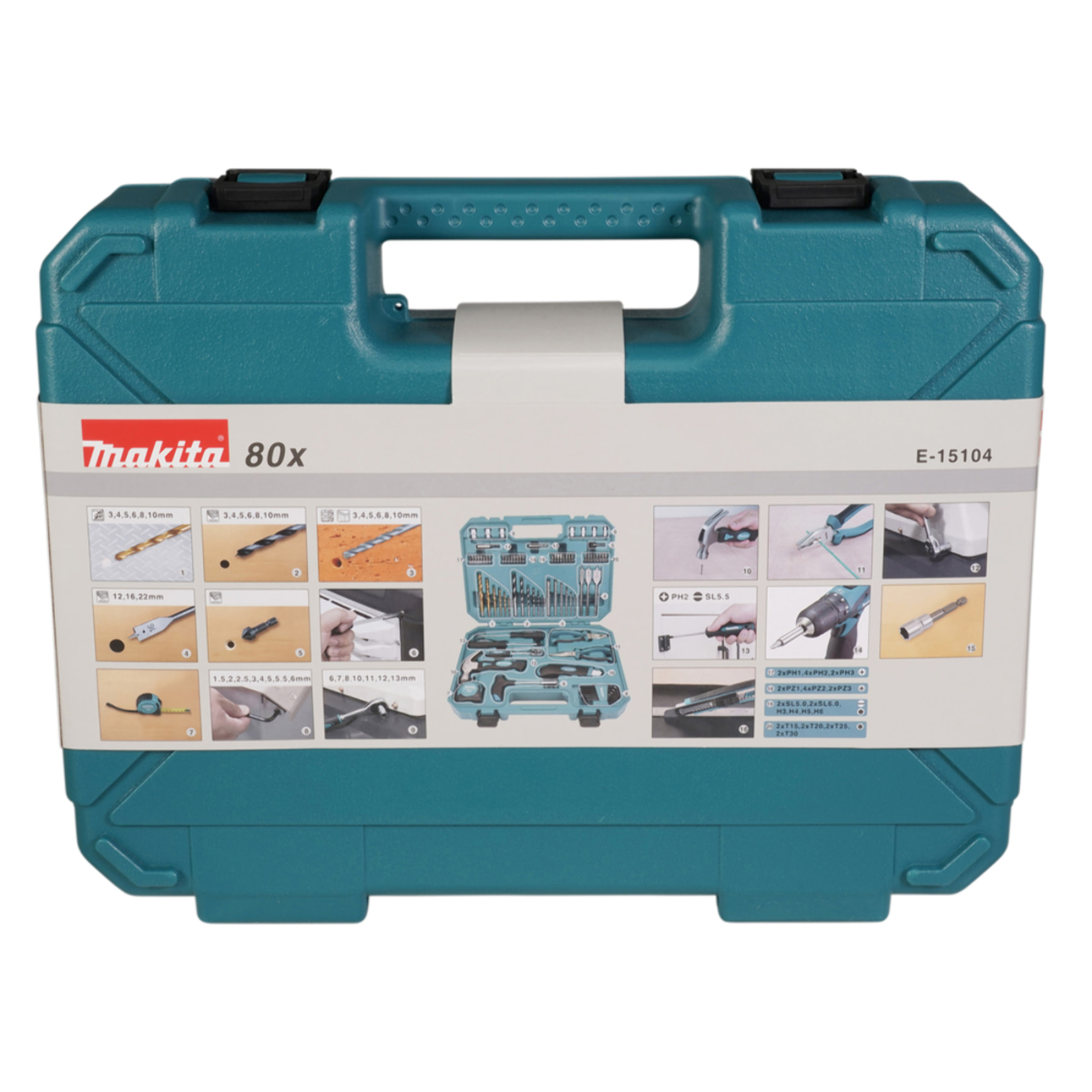 Coffret d'outillage renforcé - 80 accessoires - MAKITA - E-15104