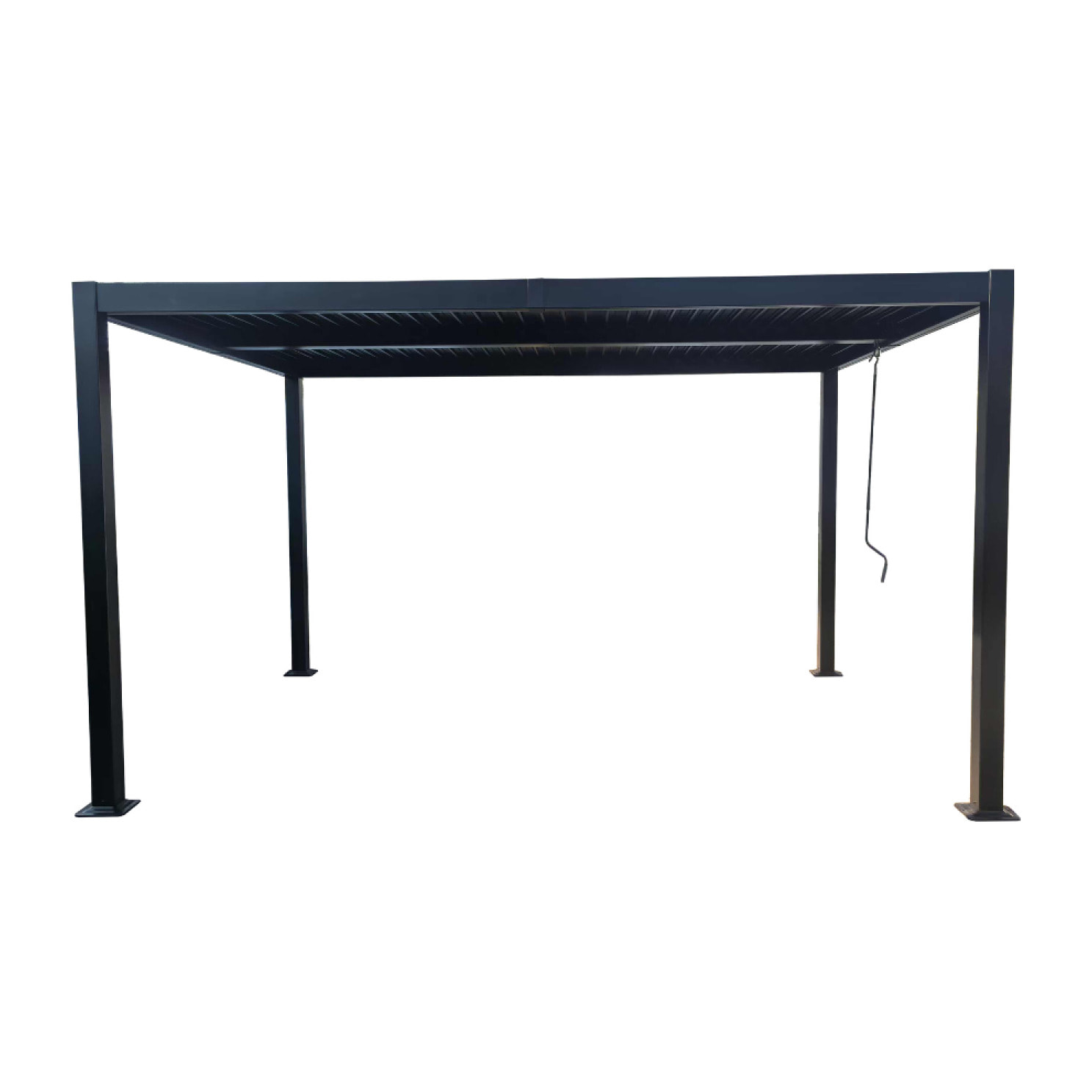 Pergola bioclimatique 4x3m structure et lames en aluminium noir LUAU