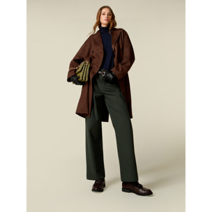 Oltre - Pantalones cargo de sarga - Verde militare