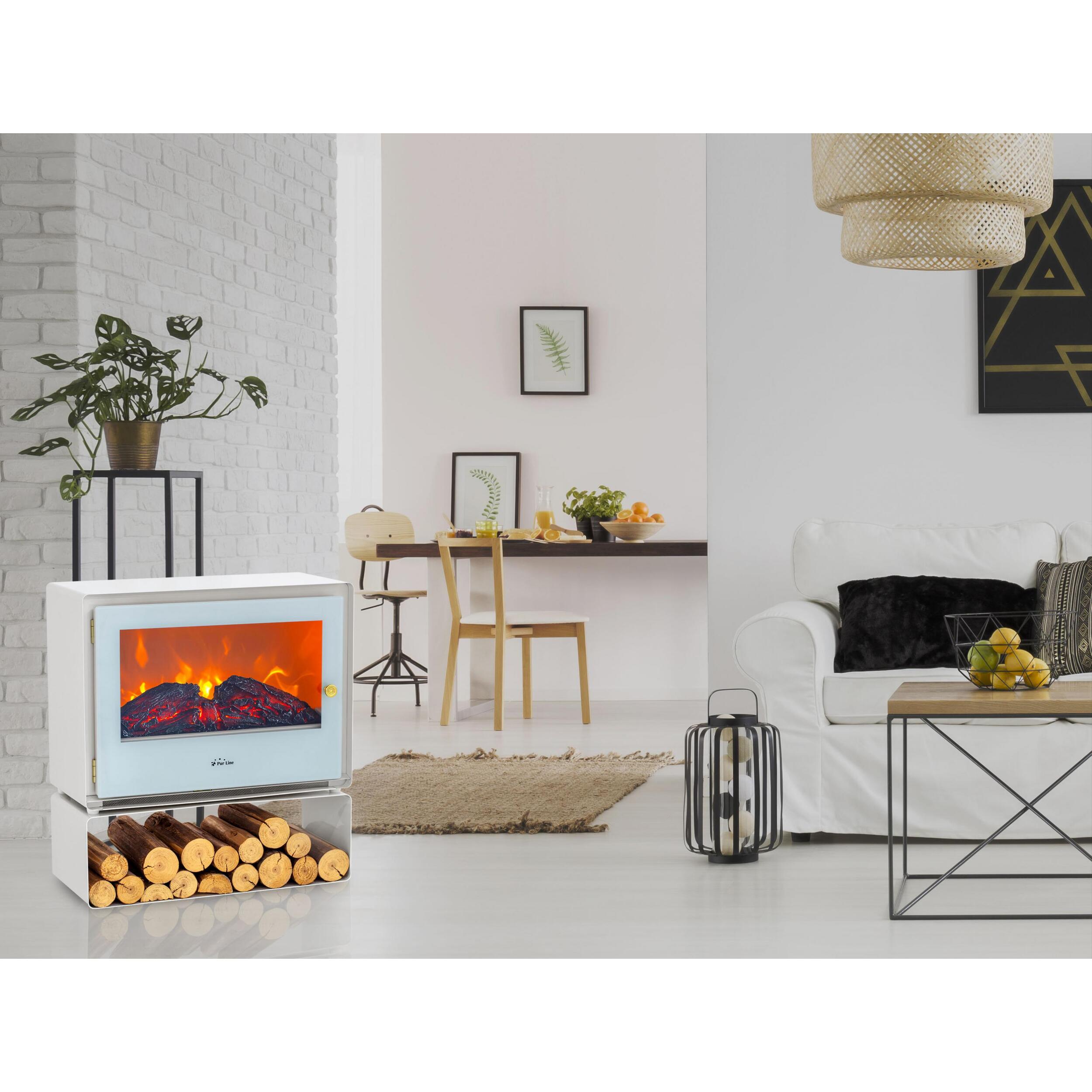 Chimenea eléctrica de suelo con estante 2000 W CHE-710 W PURLINE 2000 W