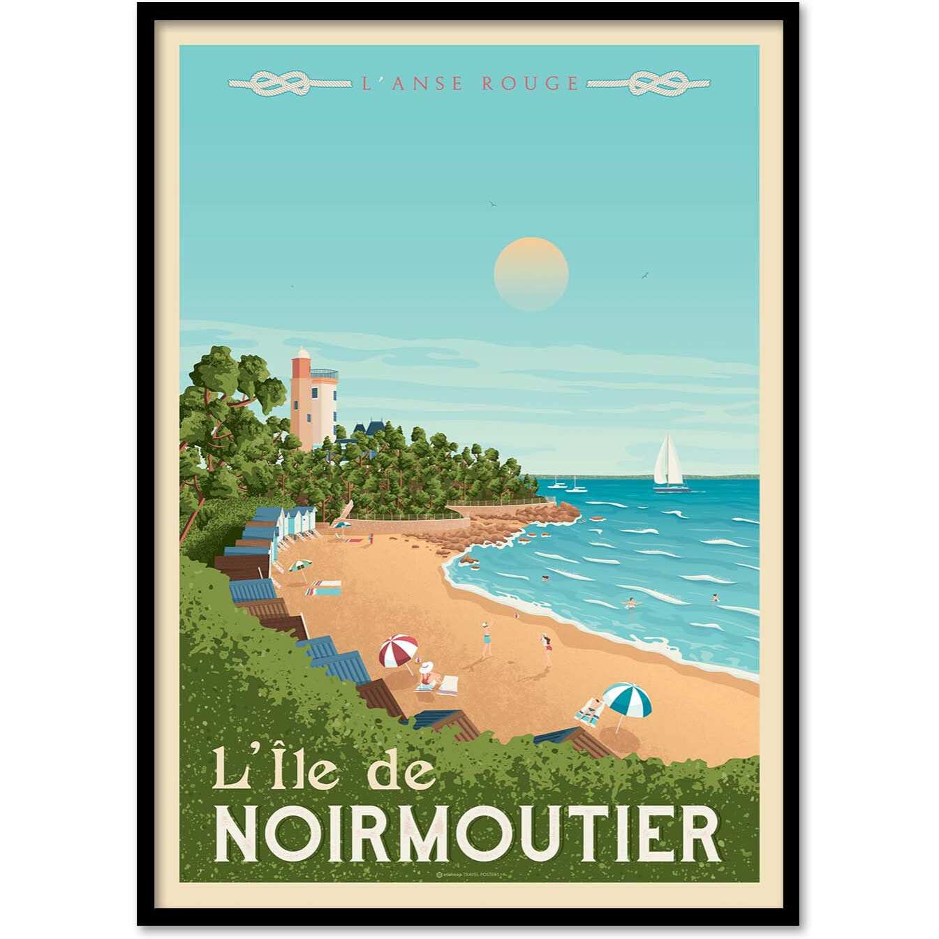 Affiche - Ile de Noirmoutier - Olahoop Travel Posters