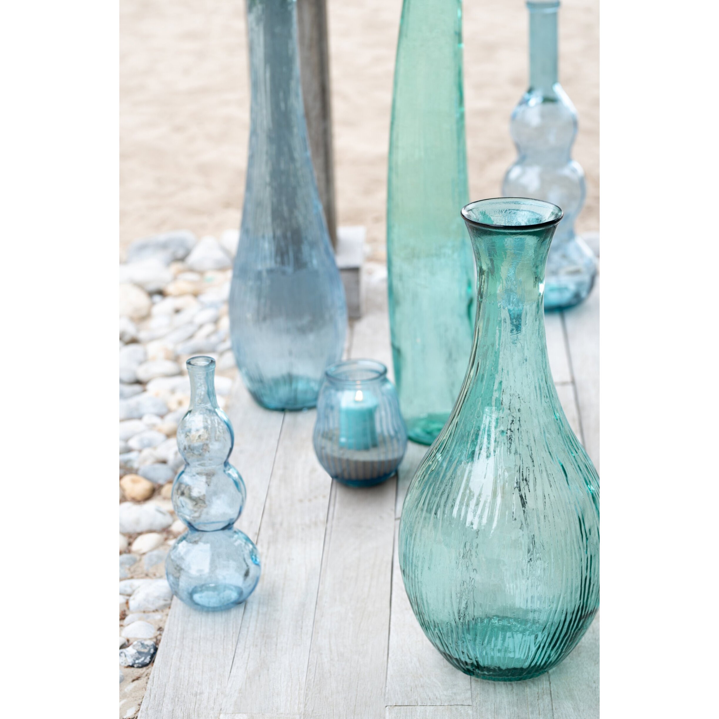 J-Line Vase - verre - bleu clair