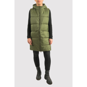 Chaleco para mujer ECOON Barcelona Long Vest - verde oscuro