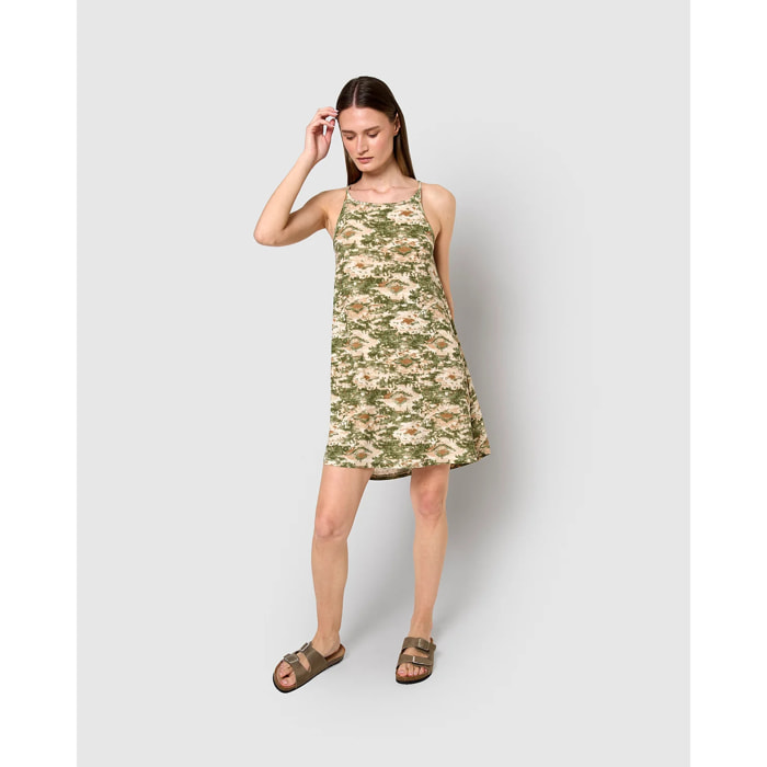 Vestido corto tirantes crepe magnus verde