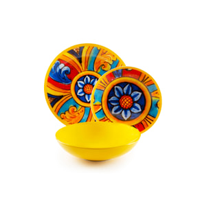 Servizio piatti 18 pezzi Excelsa – Camastra, Porcellana Multicolore