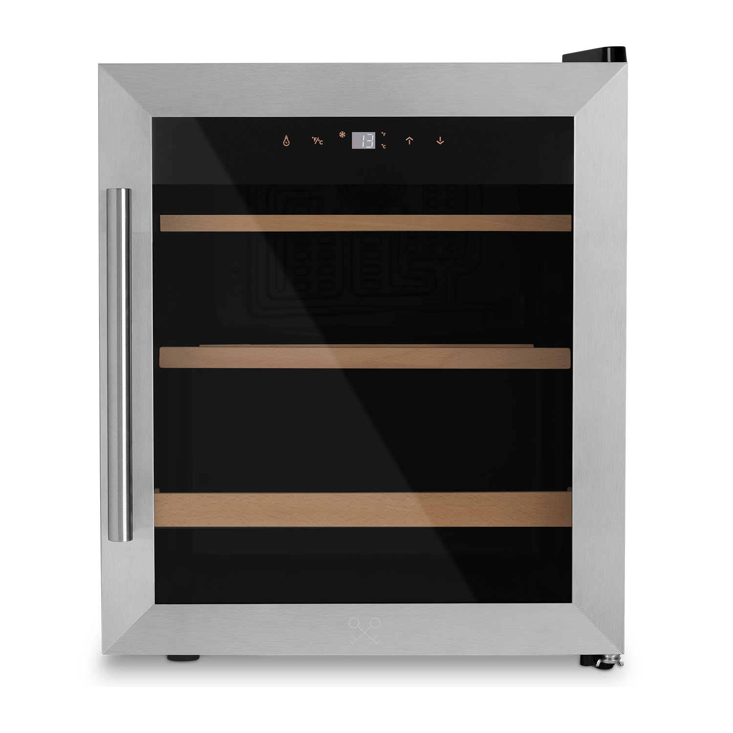 Les Petits Champs Vinoteca 15 botellas CAVC15 46L, Puerta acero inoxidable, Anti-UV, Sistema termodinámico, Regulable de 4°C a 18°C, Silenciosa, Iluminación LED, 2 estantes