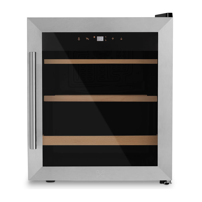 Les Petits Champs Vinoteca 15 botellas CAVC15 46L, Puerta acero inoxidable, Anti-UV, Sistema termodinámico, Regulable de 4°C a 18°C, Silenciosa, Iluminación LED, 2 estantes
